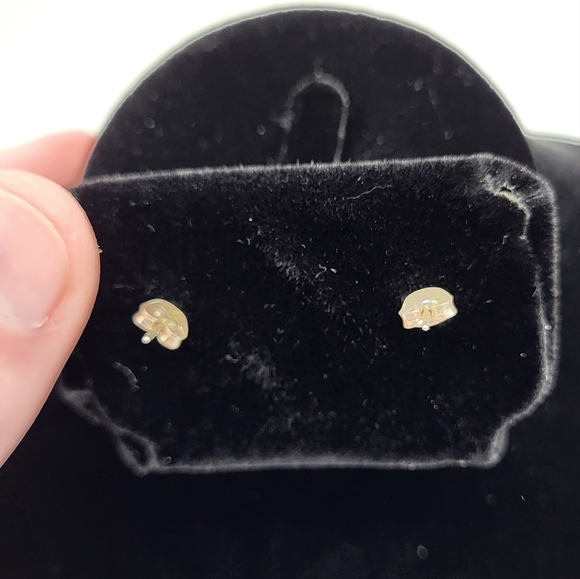 925 silver earrings with yellow-orange round stones - Picture 4 of 6